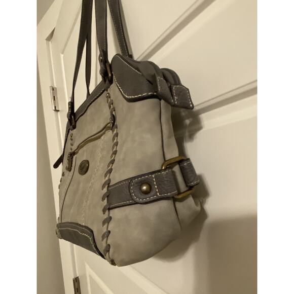 B.O.C. Born Concepts Womens Gray Buckle Shoulder Handbag Purse Medium 100622 - Picture 3 of 10